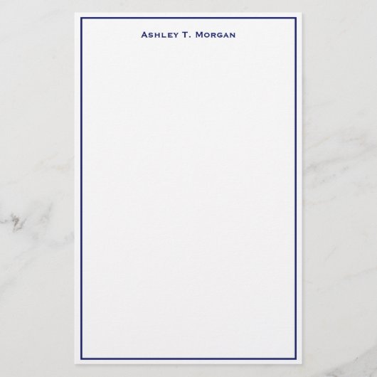 Super Eenvoud Blauw Wit Persoonlijk Briefpapier (Voorkant)