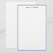 Super Eenvoud Blauw Wit Persoonlijk Briefpapier (Voorkant / Achterkant)