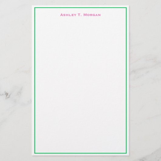 Super Eenvoud Heet Roze Emerald Wit DIY Lijst Briefpapier (Voorkant)