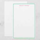 Super Eenvoud Heet Roze Emerald Wit DIY Lijst Briefpapier (Voorkant / Achterkant)
