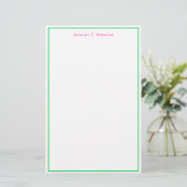 Super Eenvoud Heet Roze Emerald Wit DIY Lijst Briefpapier (Staand voorkant)