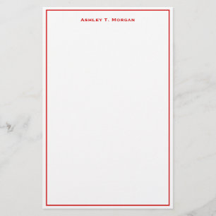 Super Eenvoud Rood Wit Gepersonaliseerd DIY Lijst Briefpapier