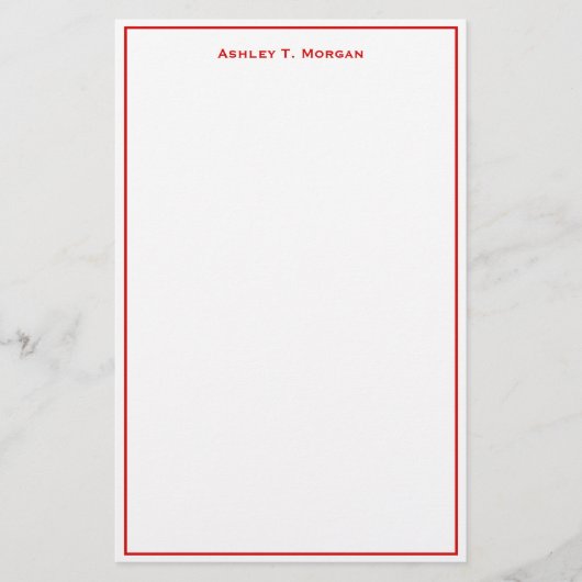 Super Eenvoud Rood Wit Gepersonaliseerd DIY Lijst Briefpapier (Voorkant)