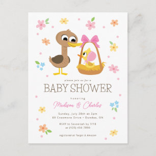 Super eenvoudig   5 kleine eenden meisje Baby show Briefkaart