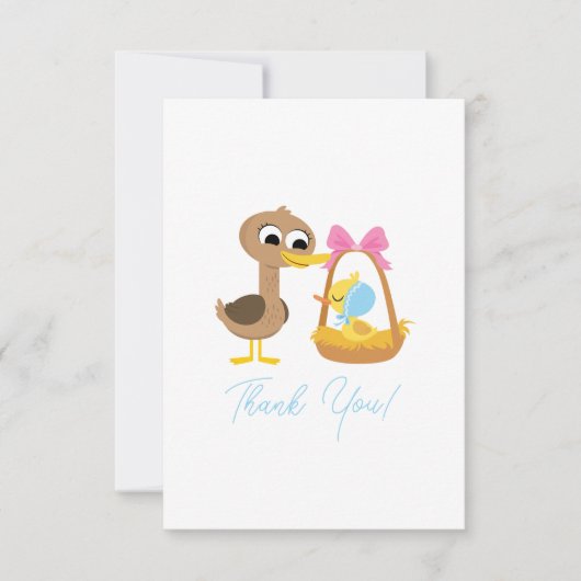 Super eenvoudig | 5 Little Ducks Boy Baby shower Bedankkaart (Voorkant)