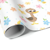 Super eenvoudig | 5 Little Ducks Boy Baby shower Cadeaupapier (Rol Hoek)
