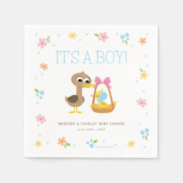 Super eenvoudig | 5 Little Ducks Boy Baby shower Servet
