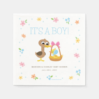 Super eenvoudig | 5 Little Ducks Boy Baby shower Servet