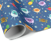 Super eenvoudig | Bumble Nums Space Verjaardag Cadeaupapier (Rol Hoek)