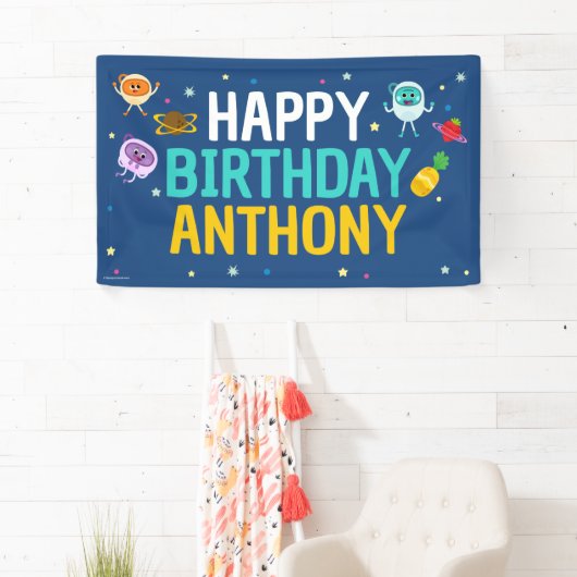 Super eenvoudig | Bumble Nums Space Verjaardag Spandoek (Insitu)