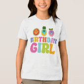 Super eenvoudig | Bumble Nums Summer Birthday Girl Tri-Blend Shirt (Voorkant)