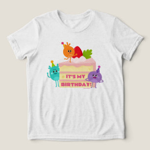 Super eenvoudig Bumble Nums Verjaardagstaart Tri-Blend Shirt