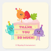 Super eenvoudig | Bumble Nums Verjaardagstaart Vierkante Sticker (Voorkant)