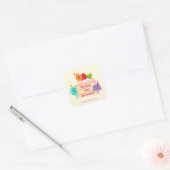 Super eenvoudig | Bumble Nums Verjaardagstaart Vierkante Sticker (Envelop)