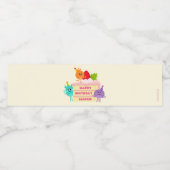 Super eenvoudig | Bumble Nums Verjaardagstaart Waterfles Etiket (Enkel label)