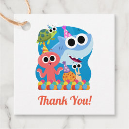 Super eenvoudig | Finny the Shark Confetti Verjaar Bedankjes Labels