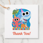 Super eenvoudig | Finny the Shark Confetti Verjaar Bedankjes Labels (Voorkant)