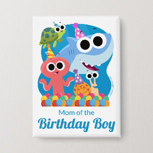 Super eenvoudig   Finny the Shark Confetti Verjaar Button