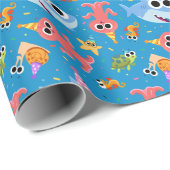 Super eenvoudig | Finny the Shark Confetti Verjaar Cadeaupapier (Rol Hoek)