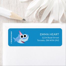 Super eenvoudig | Finny the Shark Confetti Verjaar Etiket