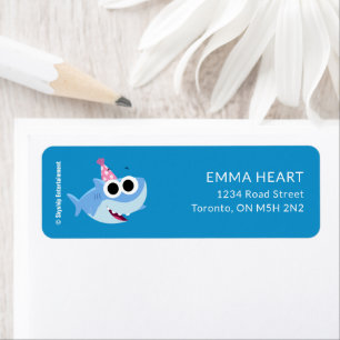 Super eenvoudig Finny the Shark Confetti Verjaar Etiket