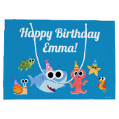 Super eenvoudig | Finny the Shark Confetti Verjaar Groot Cadeauzakje (Achterkant)