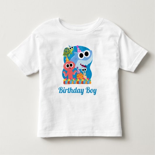 Super eenvoudig | Finny the Shark Confetti Verjaar Kinder Shirts (Voorkant)