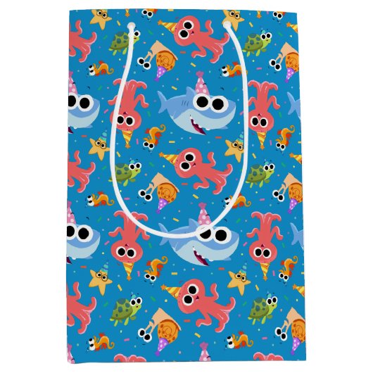 Super eenvoudig | Finny the Shark Confetti Verjaar Medium Cadeauzakje (Voorkant)