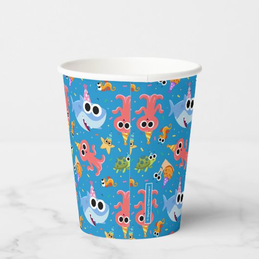 Super eenvoudig | Finny the Shark Confetti Verjaar Papieren Bekers (Rechts)