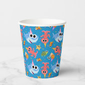 Super eenvoudig | Finny the Shark Confetti Verjaar Papieren Bekers (Voorkant)