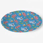 Super eenvoudig | Finny the Shark Confetti Verjaar Papieren Bordje (Gekanteld)