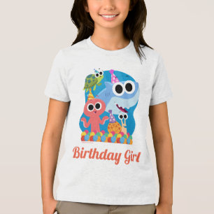Super eenvoudig Finny the Shark Confetti Verjaar Tri-Blend Shirt