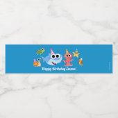 Super eenvoudig | Finny the Shark Confetti Verjaar Waterfles Etiket (Enkel label)