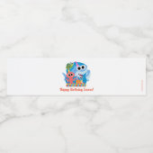 Super eenvoudig | Finny the Shark Confetti Verjaar Waterfles Etiket (Enkel label)