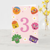 Super eenvoudig | Noodle & Pals Roze Bloemverjaard Kaart (Gele Bloem)