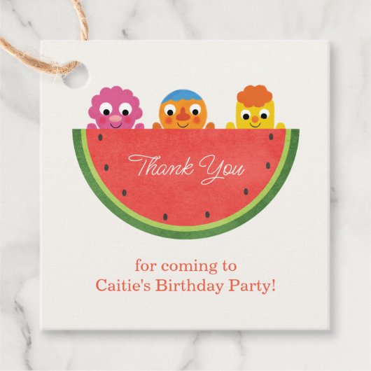 Super eenvoudig | Noodle & Pals Watermelon Party Bedankjes Labels (Voorkant)