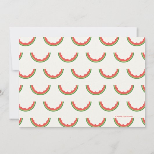 Super eenvoudig | Noodle & Pals Watermelon Party Bedankkaart (Achterkant)