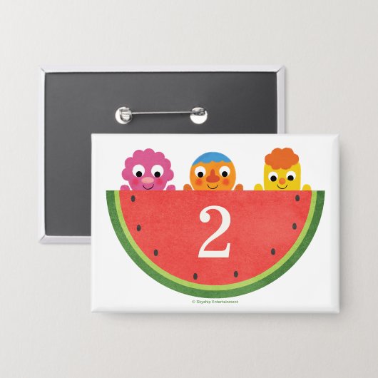 Super eenvoudig | Noodle & Pals Watermelon Party Button (Voorkant / Achterkant)