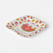 Super eenvoudig | Noodle & Pals Watermelon Party Papieren Bordje (Gebogen)