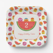 Super eenvoudig | Noodle & Pals Watermelon Party Papieren Bordje (Voorkant)