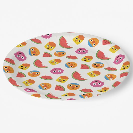 Super eenvoudig | Noodle & Pals Watermelon Party Papieren Bordje (Gekanteld)