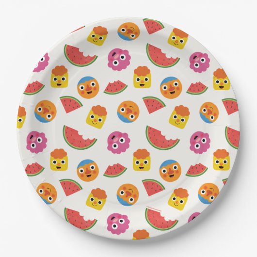 Super eenvoudig | Noodle & Pals Watermelon Party Papieren Bordje (Voorkant)