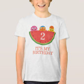 Super eenvoudig | Noodle & Pals Watermelon Party Tri-Blend Shirt (Voorkant)