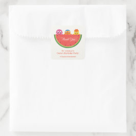 Super eenvoudig | Noodle & Pals Watermelon Party Vierkante Sticker