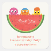 Super eenvoudig | Noodle & Pals Watermelon Party Vierkante Sticker (Voorkant)