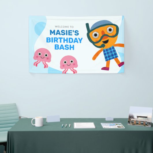 Super eenvoudig | Noodle & Pals Zwemfeest Spandoek (Beurs)