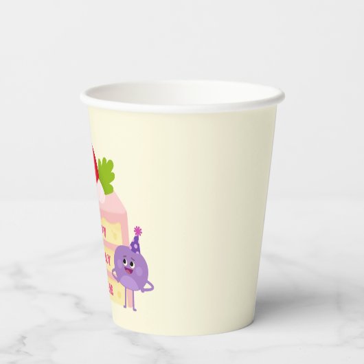 Super eenvoudig | Nums Space verjaardagstaart Papieren Bekers (Achterkant)