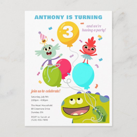 Super eenvoudig | Rhymington Confetti Verjaardag Briefkaart (Voorkant)