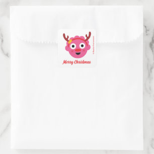 Super eenvoudig   Vakantie Blossom Rendier Vierkante Sticker