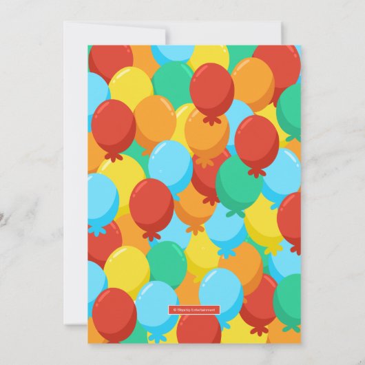 Super eenvoudig | Verjaardag van de Shark Ballons Bedankkaart (Achterkant)